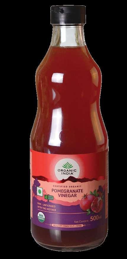 ORGANIC INDIA PV is Certified Organic, made from finest Spanish pomegranates and 100% authentic. Packed in environmental friendly glass bottles to preserve its quality.