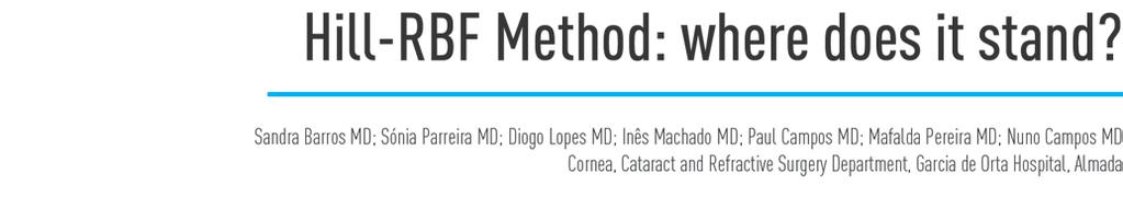 Oftalmologia Vol. 42: pp. 000-000 ABSTRACT Introduction: Emmetropia is one of the main goals in cataract surgery.