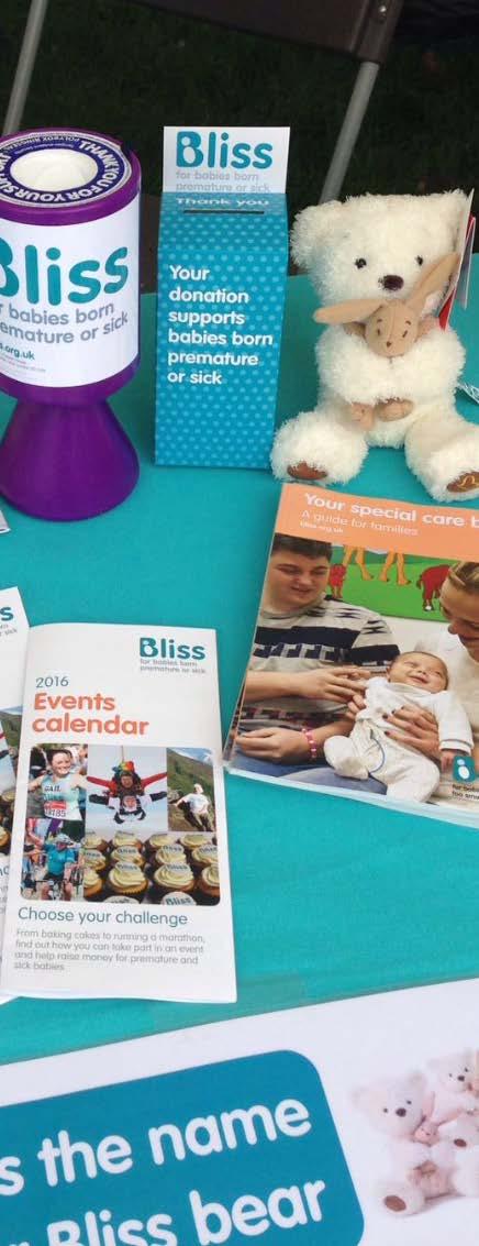 14 Bliss fundraising pack Collecting sponsorship Collection tins If you would like to display some collection tins please email events@bliss.org.