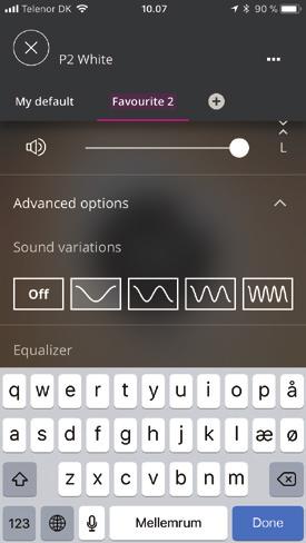 .8.8.8 3 3 Adjust Tinnitus relief sound advanced Select advanced options () to select sound shapes () and adjust equalizer (3).