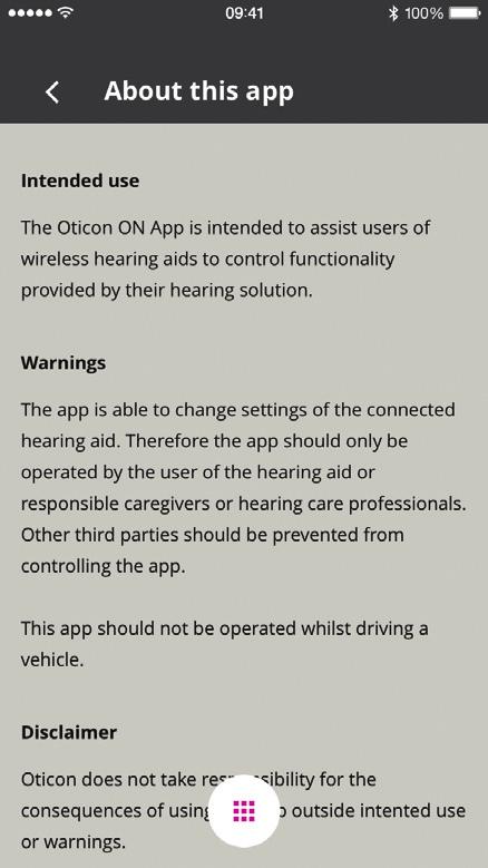 About the app Warnings and disclaimers.