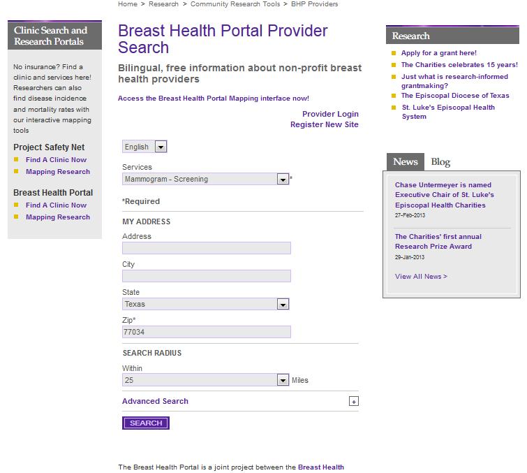Breast Health Portal