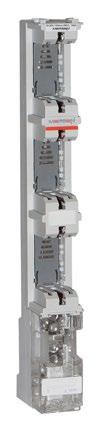 NH-fuse rail with touch protection 00, 160A, 690VAC in accordance with IEC 60 269-1, IEC 60 269-2 for NH-fuse links size 000/00 in accordance with IEC/EN 60 269-2, VDE 0636-2.