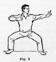 Form 2 (8 times) Draw the bow to shoot the hawk lungs Step out with your right foot to widen your stance.