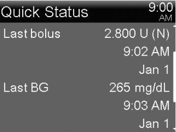 CHECKING LAST BOLUS Checking Last Bolus There may be times when you need to see the time or amount of the last bolus that was given.