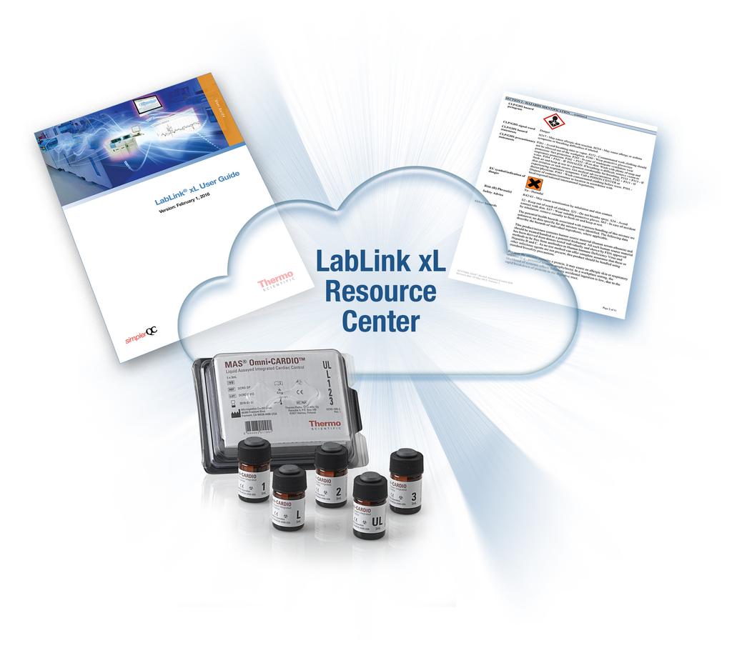 Thermo Scientific LabLink xl Qality Assrance Software Stay p-to-date with Resorce Center View the latest package inserts, spplements, MSDS, and Certificates of
