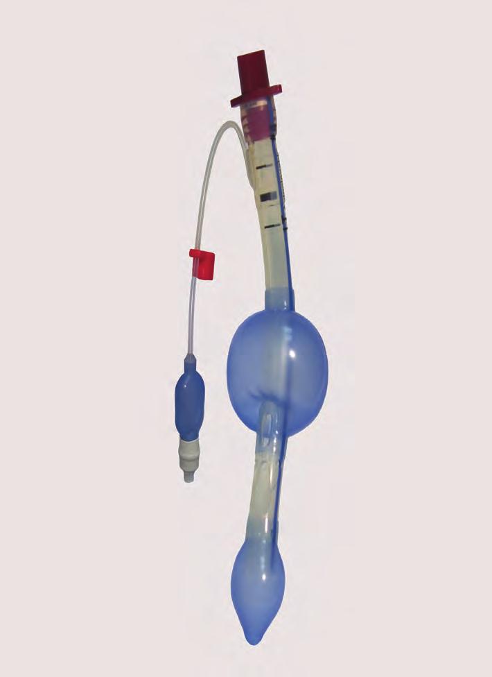 End tidal CO 2 should be monitored, as it provides useful information regarding ventilation and perfusion. DEFINITIVE AIRWAYS n FIGURE 2-10 Example of a laryngeal tube airway.