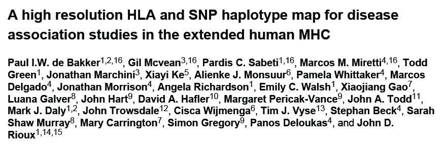 ALD & tag-snps in the HLA region DeBakker et al.