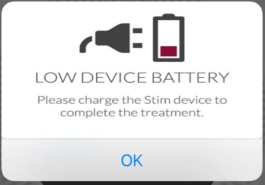 this message will appear on your STIM ontrack App while the device is automatically shutting off.