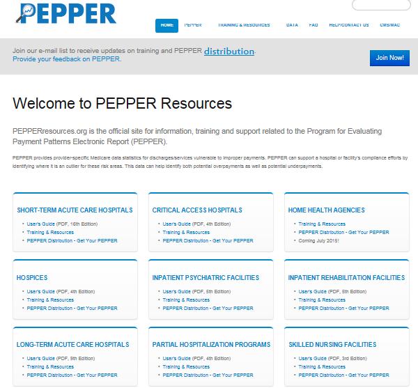Screenshot of PEPPERresources.