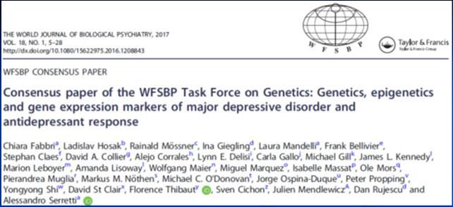 Polymorphisms in genes involved in anti-depressant metabolism (cytochrome P450 isoenzymes), antidepressant