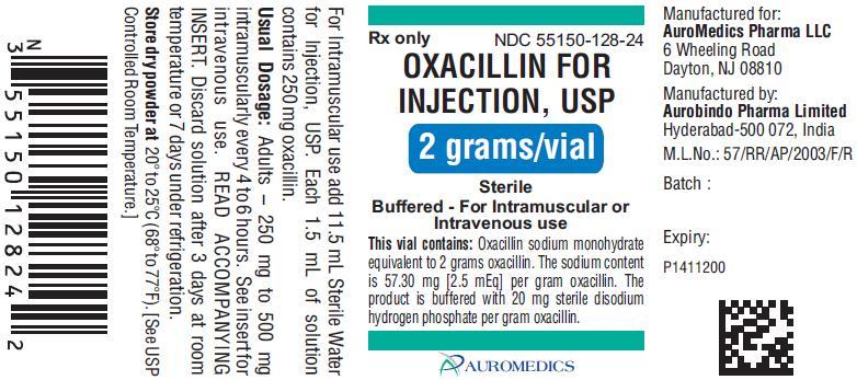 AUROMEDICS OXACILLIN oxacillin sodium injection, powder, for solution Product Information Product T ype HUMAN PRESCRIPTION DRUG LABEL Ite m Code (Source ) NDC:55150-127 Route of Administration