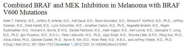 In this open-label study involving 247 patients with metastatic melanoma and BRAF V600 mutations, we evaluated the pharmacokinetic activity and safety of oral dabrafenib (75 or 150 mg twice daily)