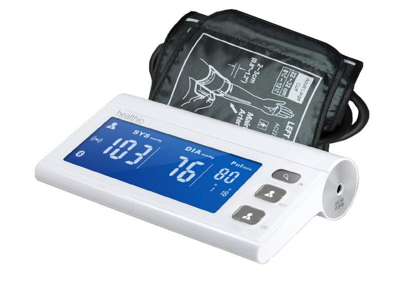 THE healthio The Blood Pressure Monitor device is meant to be used along with your healthio app to record blood pressure and