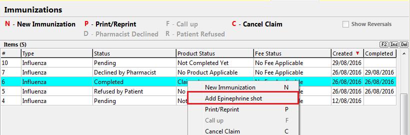 Completing Immunizations Saved for Later Immunization records that have been saved for later can be accessed either via the F3 - Patient card or the F9 - Workflow card. 1.