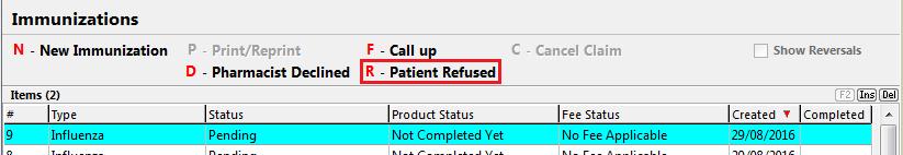 Patient Refused 1. Call up the patient using the F3 Patient search, or select F9 - Workflow. 2.