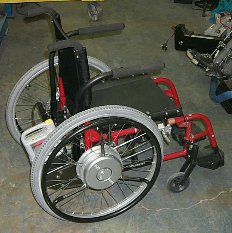 The PAPAW available for this study was a Yamaha JWII a mounted to a Quickie 2 b folding frame manual wheelchair, which was selected and adjusted to best match their own wheelchair s current seat