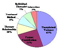 C. Predictors of Clinical Success The pie chart presents the percentage of psychotherapy outcome variance attributable to categories of therapeutic factors D.