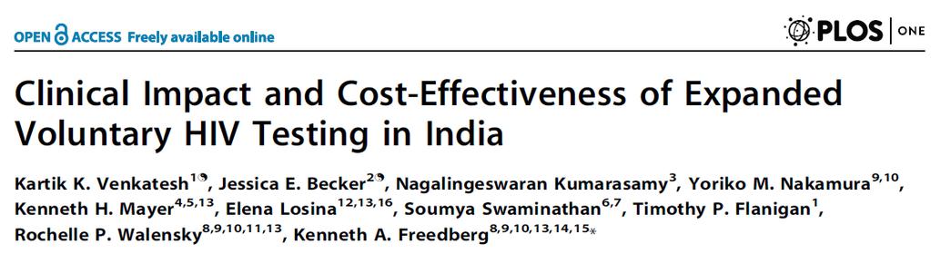 Simulation model of HIV testing and treatment - Prevalence and Incidence in different groups - Cost of testing Conclusion: Voluntary HIV screening among National