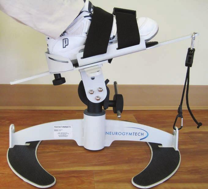 IDENTIFYING THE PARTS OF THE ANKLE TRAINER TRAINER: FIGURE 1 Foot and Heel Straps 2 Heel Slider Plate Heel Slider Plate Adjustment Knob Base Plate Base Plate Arms 2 - Anterior - Posterior Base Plate