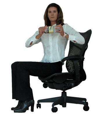 Sitting Abs Twist: The abs twist is an amazing exercise to lose weight while sitting at your desk.