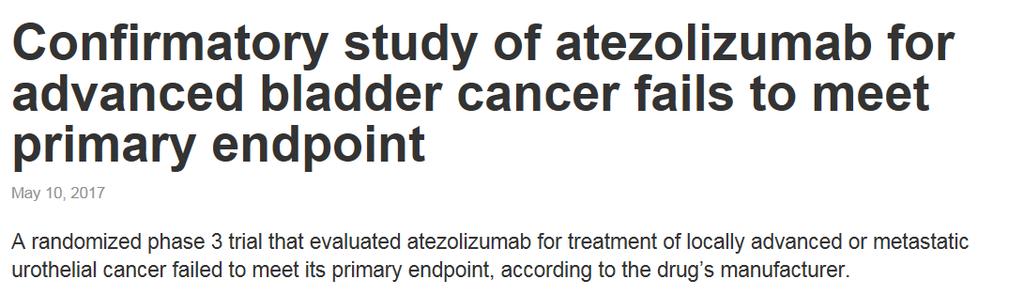 Atezolizumab was not Superior to Chemotherapy in Cisplatin-resistant Bladder Cancer?