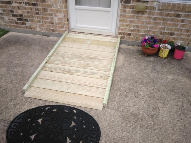 Completed rear ramp. Speakers on Living Trusts Galen Gaither and John Woodward from Legacy Assurance Plan, a Living Trust, explained the difference between a will and a Living Trust.