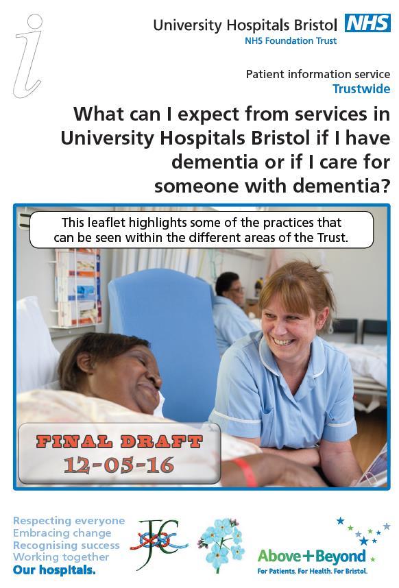 Expectations This sets out the practices that patients and carers should see within our organisation.