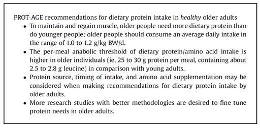 PROT-AGE RECOMMENDATIONS HEALTHY OLDER