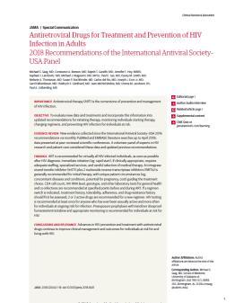 Slide 5 of 43 IAS USA Antiretroviral Guidelines 1996 2018 Günthard et al, JAMA, 2016.