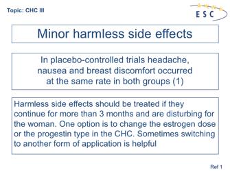 1. Redmond G et al. Use of placebo controls in an oral contraceptive trial: methodological issues and adverse event incidence. Contraception 1999; 60: 81 5.