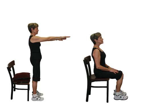 The chair squat is a great way to learn proper form while having some support. The chair forces you to keep your knees behind your toes. Let There Be Squats!