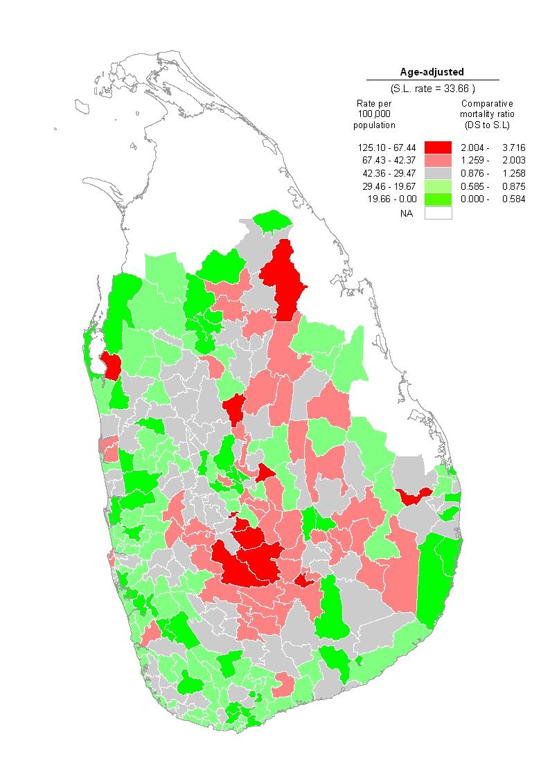 Hypertension mortality for all ages by DSDs, Sri Lanka