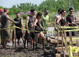 Participants, entered as individuals or in a team, will crawl in mud and through tubes, walk through water, carry objects, and climb walls.