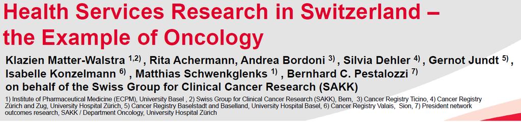 Protocol SAKK 89/09 Delivery of health care at the end of life in Swiss cancer