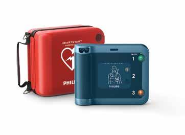 The HeartStart FRx defibrillator includes a variety of features to help guide the treatment of sudden cardiac arrest (SCA).