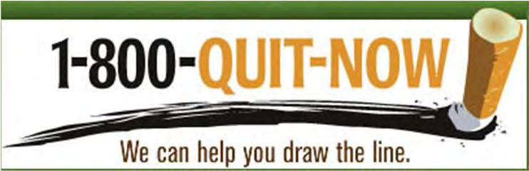 options- state quit lines 1-800-QUITNOW, web programs www.