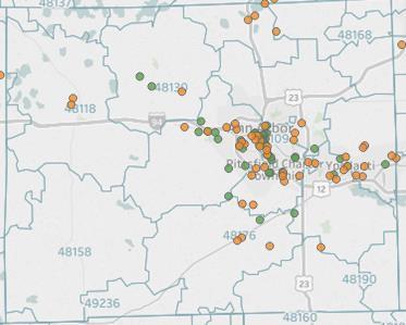 Opioid Overdose Non-fatal Locations Washtenaw County: Jan. 1, 2017-Dec.
