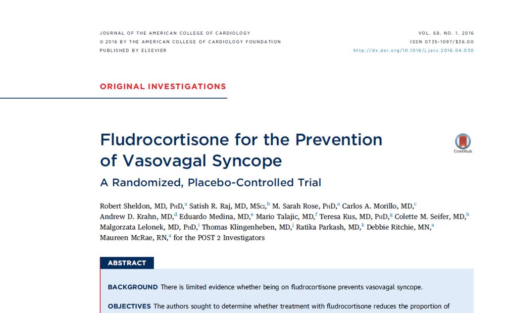 POST 2 (Prevention of Syncope Trial) J