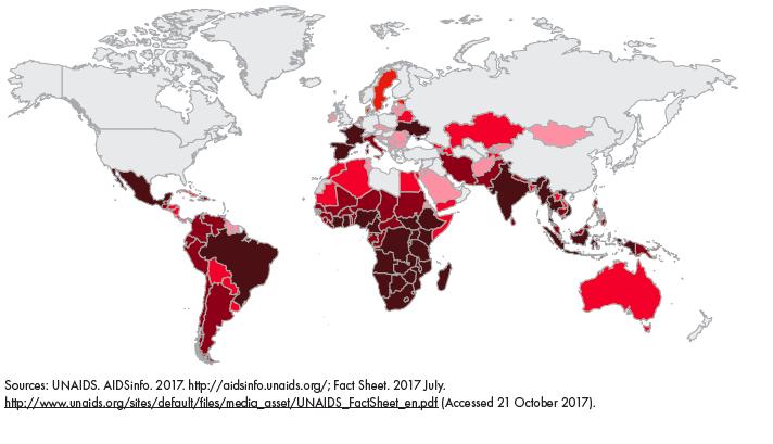 GLOBAL HIV PREVALENCE: Who Has It? Map 2.