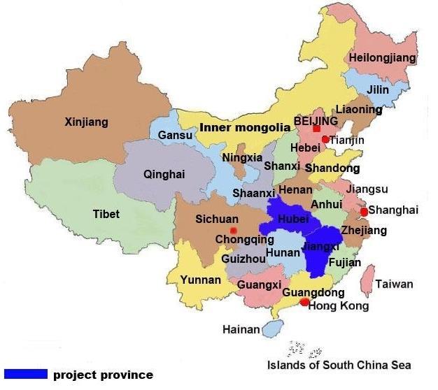 Surveillance sites in China Hubei province