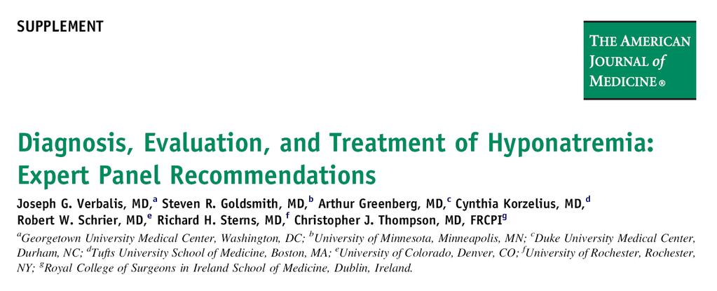 update of hyponatremia treatment guidelines first