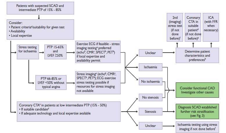 ESC Algorhytm for diagnosing CAD