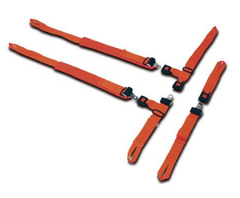 Quick hook-unhook plastic buckle for the use on automatic loading stretcher. Dimensions: about 5x176 cm.