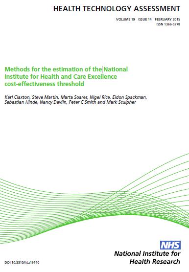 Empirical basis for health opportunity costs Estimate of marginal productivity of English NHS Based on linking expenditure to mortality Variation between local