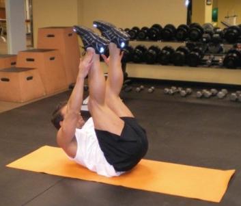 15 V - Ups -Lie down on your back with arms and legs extended.