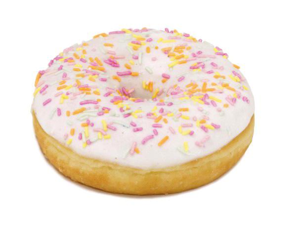 Product information Article Number 44478 Sales description Fried and deepfrozen yeast raised dough, donut coated with sugar (22%) with vanilla flavour, decorated with multicoloured sprinkles (5%),