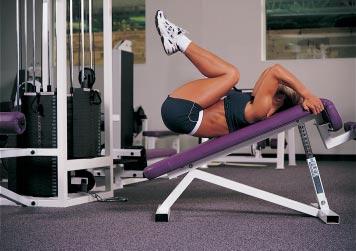 6 reverse crunches This is a great exercise for the lower abs. As with all ab exercises, keep the movement slow.