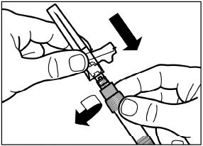 Step 6 Screw the safety injection needle onto the syringe. Pull the protective cover straight off the needle. To avoid sedimentation, you may gently shake the syringe to maintain a uniform suspension.