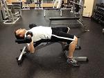 Dumbbell Press Hold the dumbbells above your chest with your palms facing your feet.
